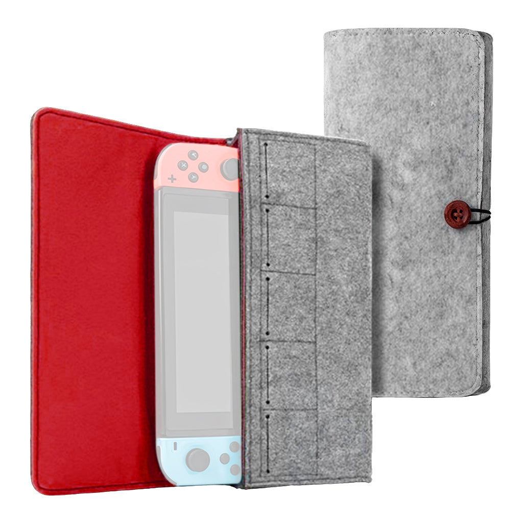 ZORBES Compatible with Switch Felt Storage Bag with 5 Game Card Slots Carry Bag for Switch Game Console Anti-scratch Protective Travel Accessory Bag for Switch, Grey, 22.5x12x3.5cm ZORBES Compatible with Switch Felt Storage Bag with 5 Game Card Slots Carry Bag for Switch Game Console Anti-scratch Protective Travel Accessory Bag for Switch, Grey, 22.5x12x3.5cm